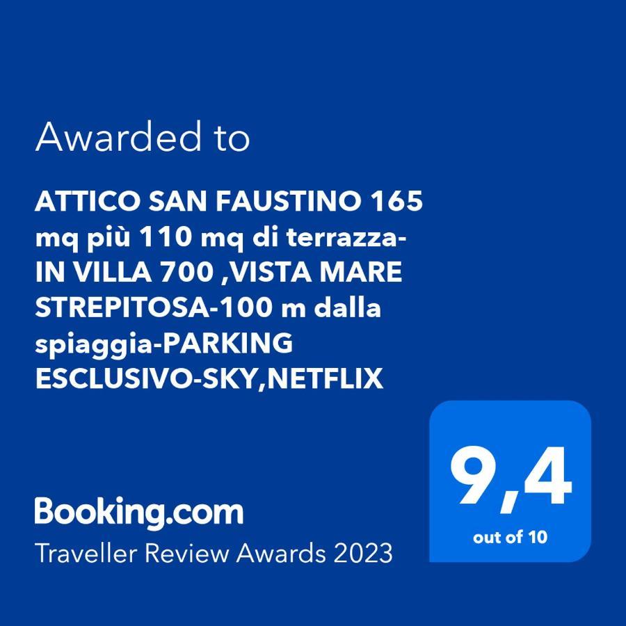ATTICO SAN FAUSTINO 165 mq più 110 mq di terrazza- IN VILLA 700 ,VISTA MARE STREPITOSA-100 m dalla spiaggia-PARKING ESCLUSIVO-SKY,NETFLIX Rapallo Esterno foto